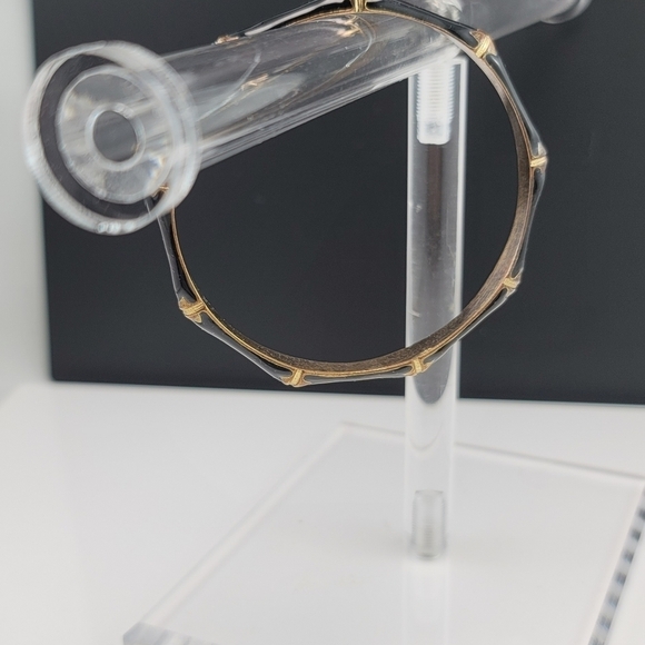 Black enamel bamboo shaped bracelet GUC - Picture 2 of 7